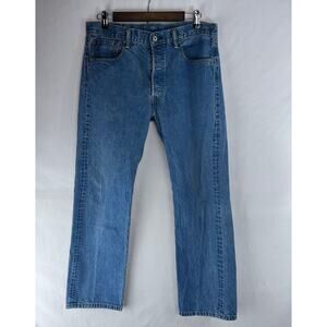Levi's Men's Jeans 501 34x30 Straight Leg Light Wash Blue Denim
